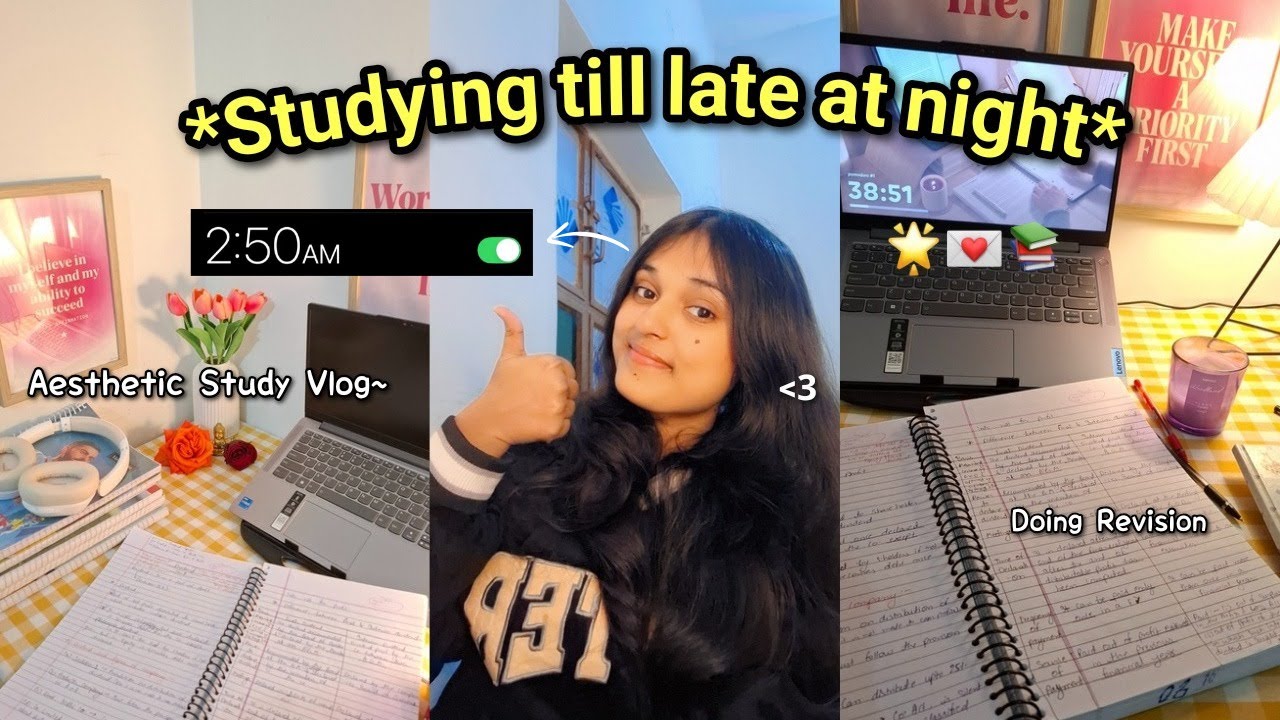 Studying till late at night ( Productive )🌟💌📚😴 + Advice for 12th Graders for Boards and CUET📝💗