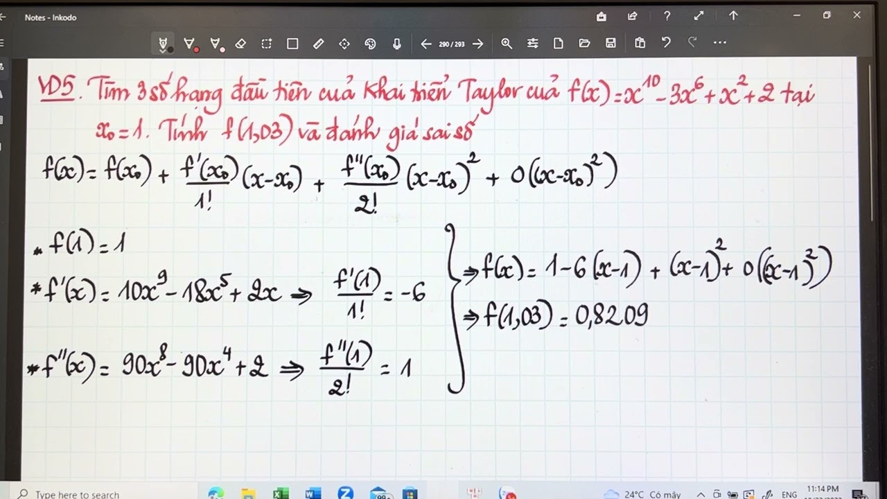 Giải tích 1. Chương 2. Bài 3. Khai triển Taylor, Maclaurin P2
