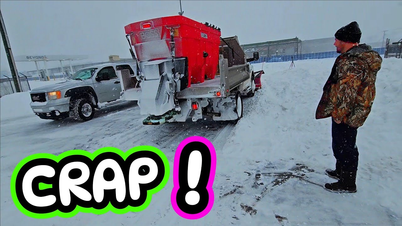 SKID STEER HIT MY TRUCK 2 HRS INTO THE BIGGEST SNOWSTORM IN RECENT HISTORY!