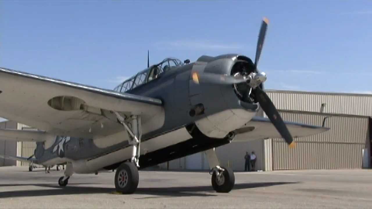 Restored WWII Navy TBM Avenger Torpedo Bomber- FLIGHT DEMO !