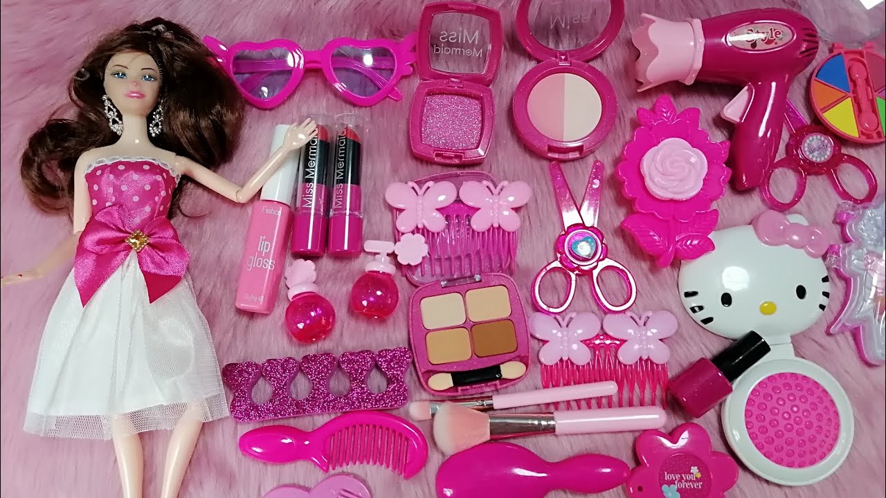 So Satisfying with Unboxing Girls Fashion Accessories Makeup and Barbie Doll with Relaxing Music