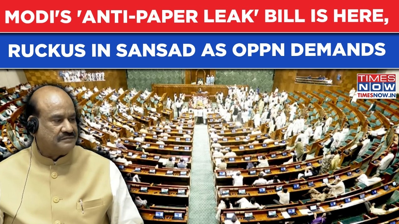 PM Modi's 'Anti-Paper Leak' Bill In Parliament: Ruckus In Sansad As Opposition Demands...| Watch