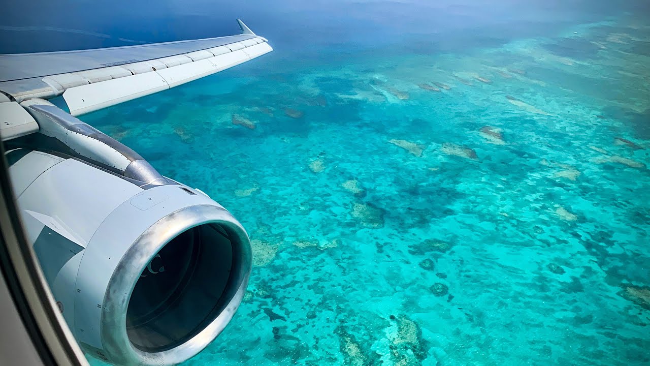Beautiful Approach into Turks! American A321-231 landing in Providenciales