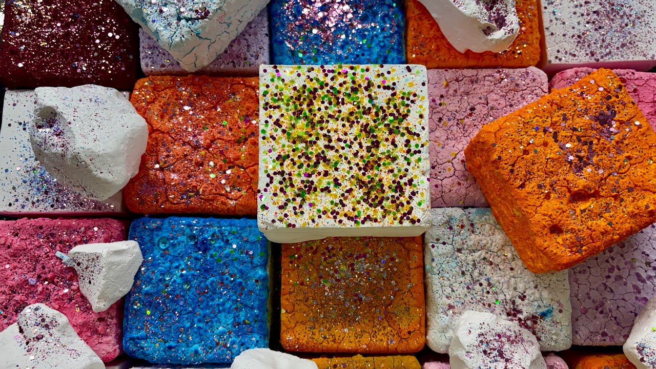 Pasted fresh block unpolished chalk and fresh Gymchalk chunks🤌🏻🌈 l Asmr l asmr video l gym chalk 