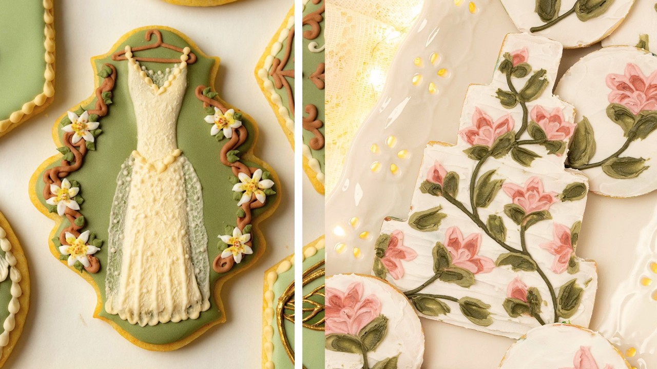 Amazing wedding cookies | 30 minutes of relaxing royal icing cookie decorating