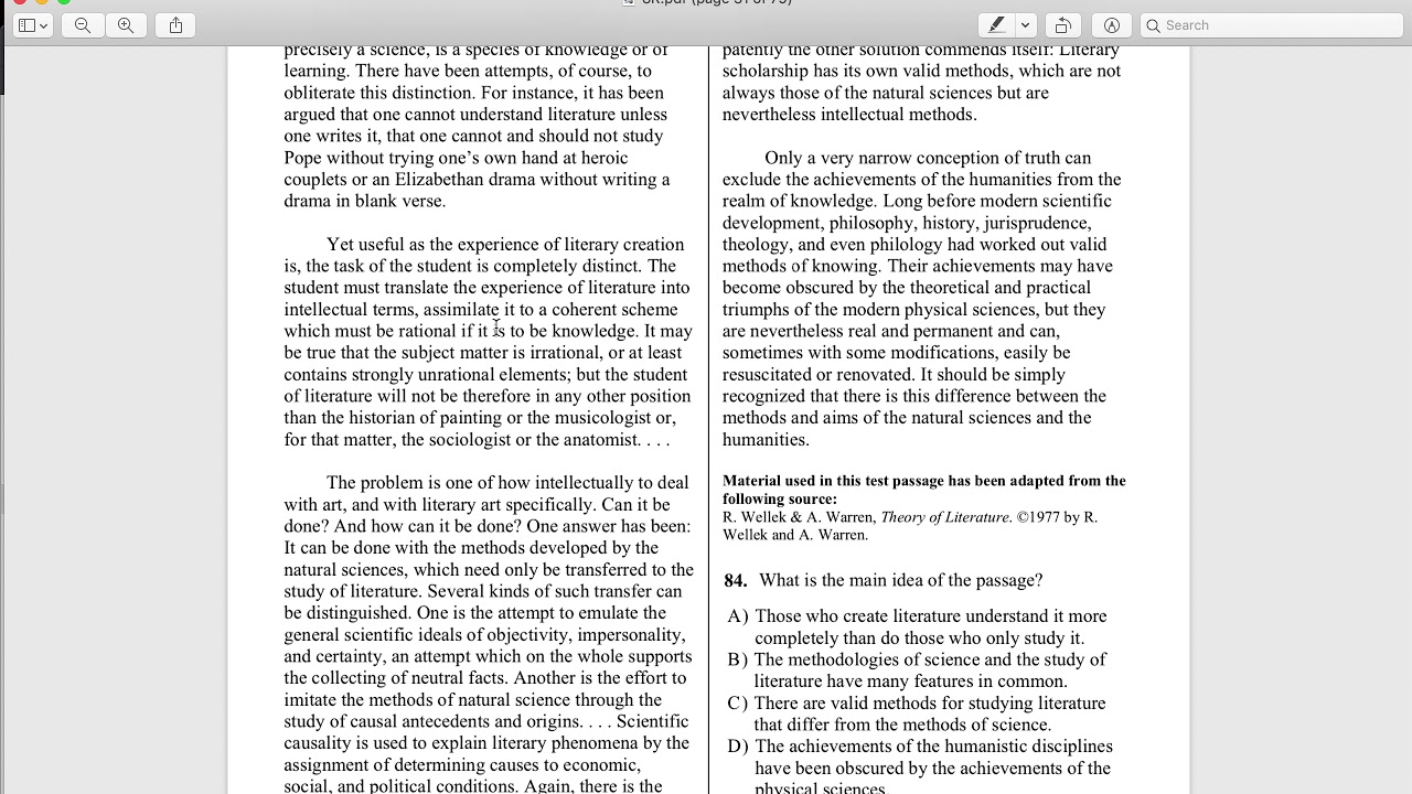 CurveSetter MCAT Prep CARS Passage Analysis (Literary Philosophy)
