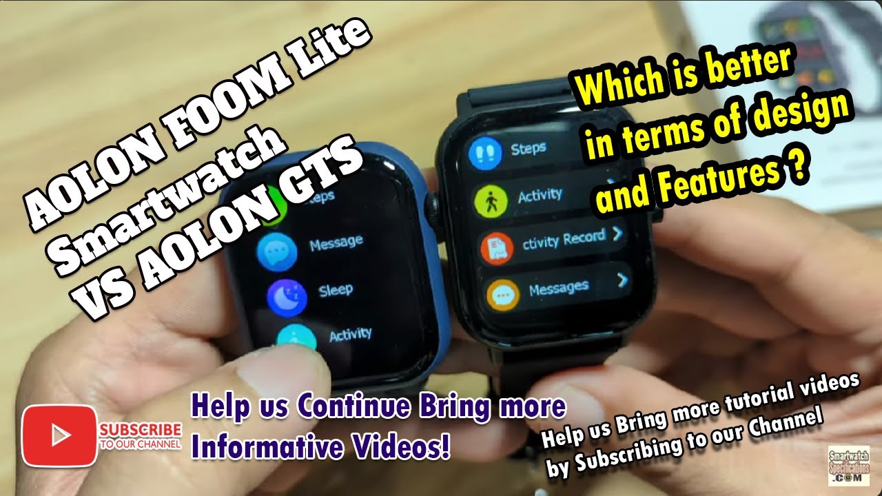 AOLON Watch Curve Smartwatch VS AOLON GTS Smartwatch - Design and Features Comparison