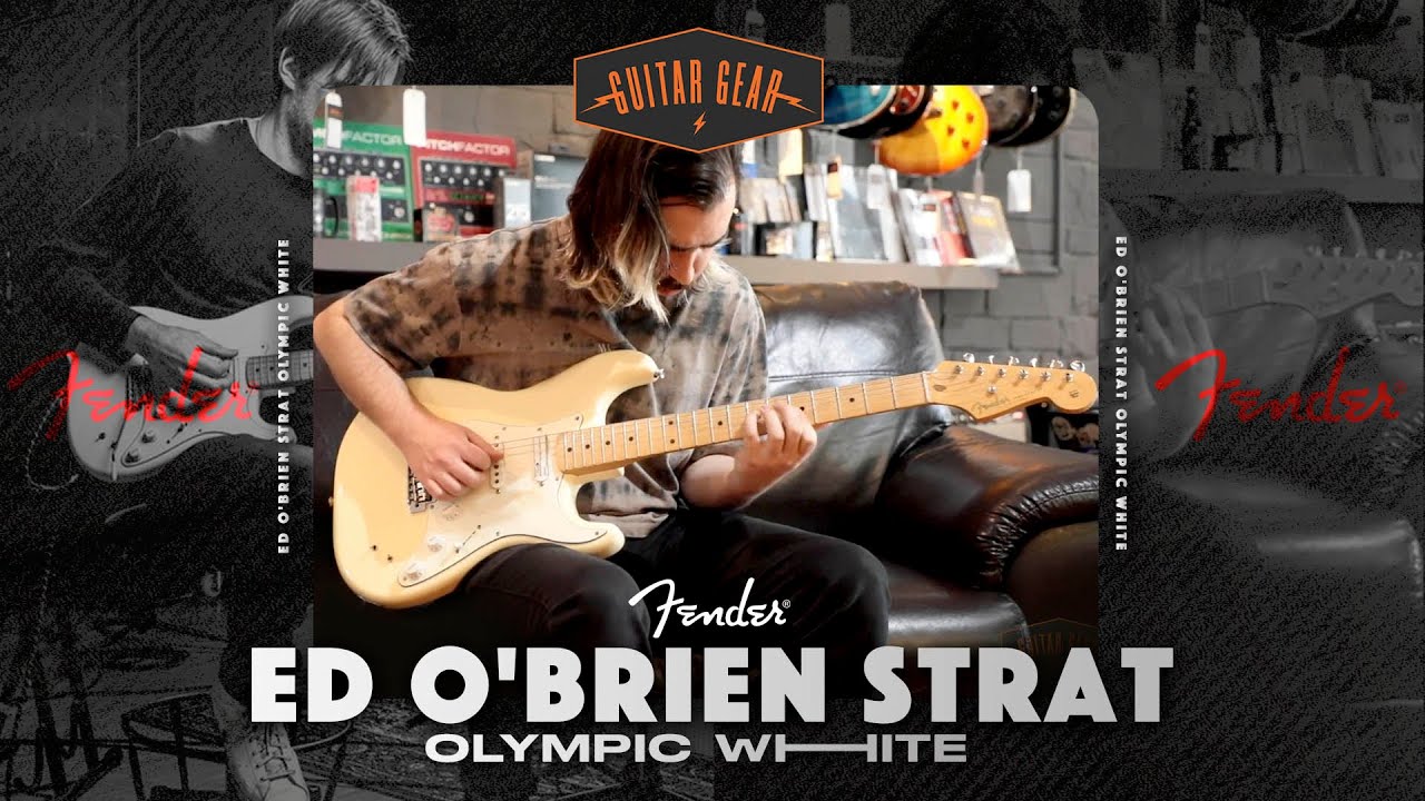 Una guitarra creadora de pasajes sonoros, la increíble Ed O'Brien Strat Olympic White