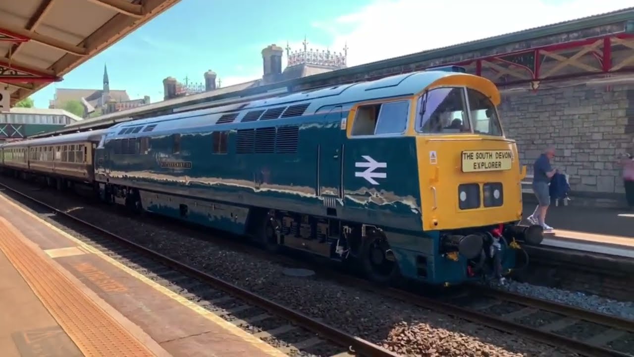 D1015 Western Champion roaring out of Teignmouth both ways
