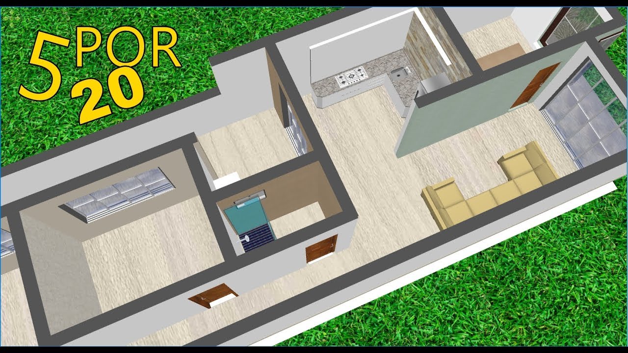 CASA PARA TERRENO PEQUENO -5X20 - 016