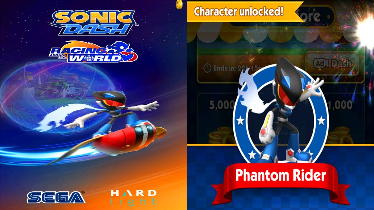 Sonic Dash Racing Game - Phantom Rider New Character Unlocked - All Characters Unlocked Gameplay