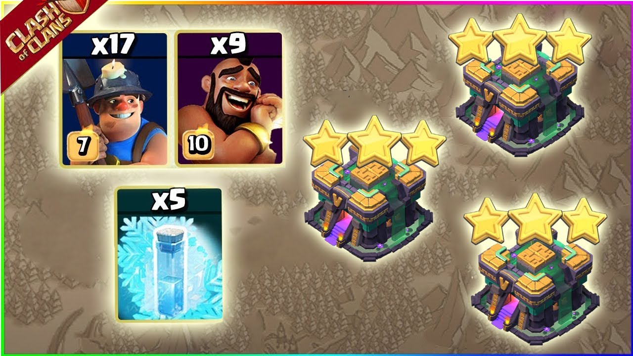 Th14 Hog Miner Hybrid Attack With 5 Freeze Spell !! Best Th14 Attack Strategy 2021| Clash Of Clans