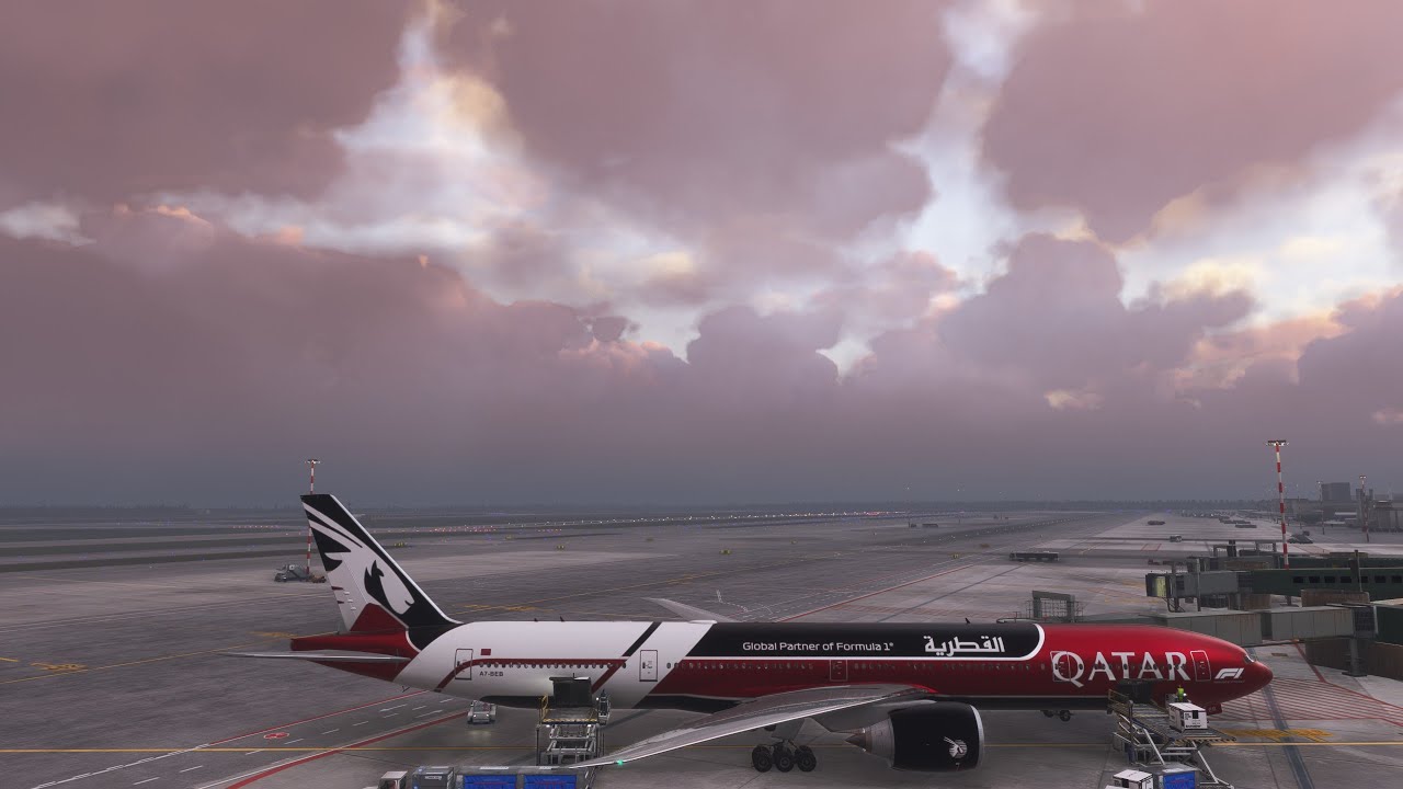 MSFS2024 PMDG 777 Qatar 675 Male in Maldive to Milano in Italy on vatsim