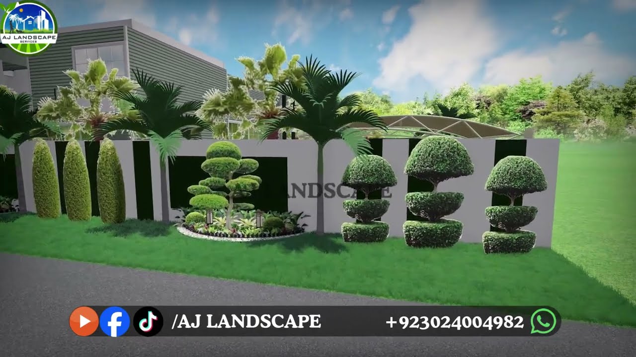 Modern Landscape Design Pakistan | 2 Kanal House Garden | AJ Landscape Muhammad Zeeshan