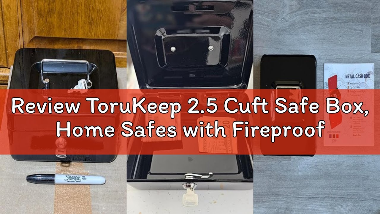 Review ToruKeep 2.5 Cuft Safe Box, Home Safes with Fireproof Waterproof Bag, Anti-Theft Safety Box w