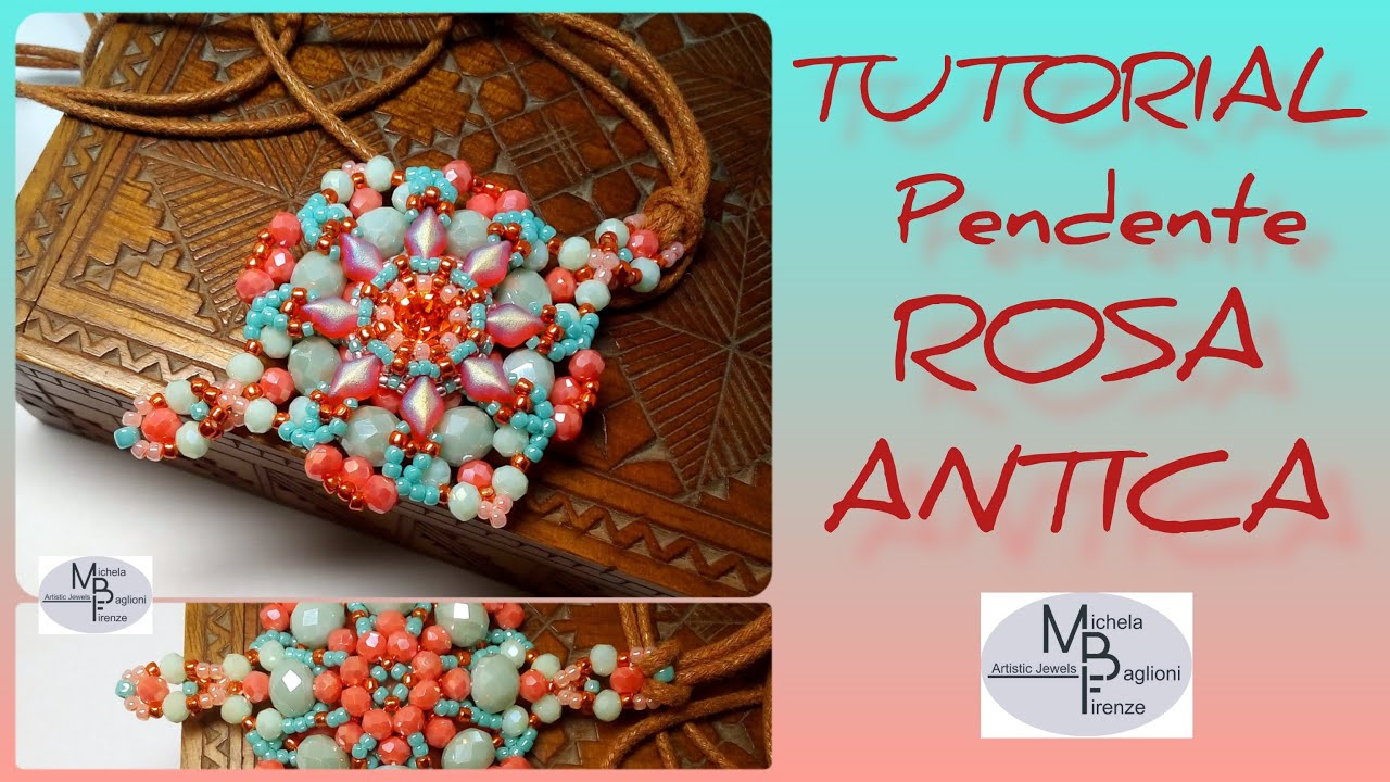 TUTORIAL Pendente ROSA ANTICA 🌺 #Tutorial #Pendente #doubleside #Gemduo #Rondelle #MichelaBaglioni