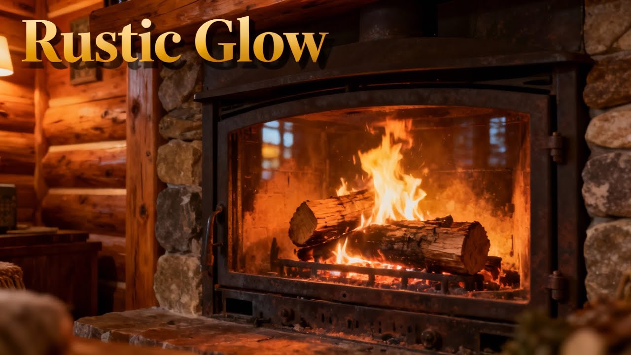 8 Hours of CALM Cabin Fireplace Sounds for Relaxation