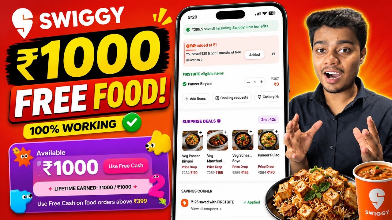 Swiggy free food offer | Swiggy Buzz your friend offer | how to use swiggy free cash 