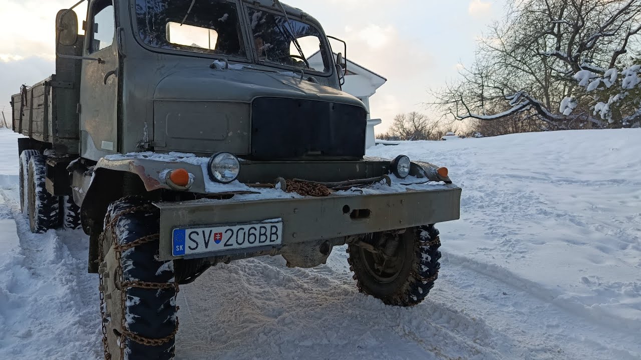 Praga V3S-Odvoz dreva po snehu 😎❄️☃️☃️☃️