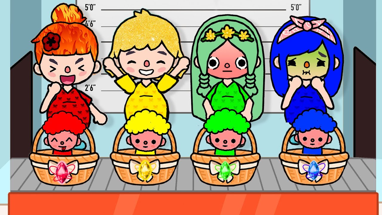 Elemental Girls Was Adopted Stories Compilation | Toca Life Story | Toca Boca