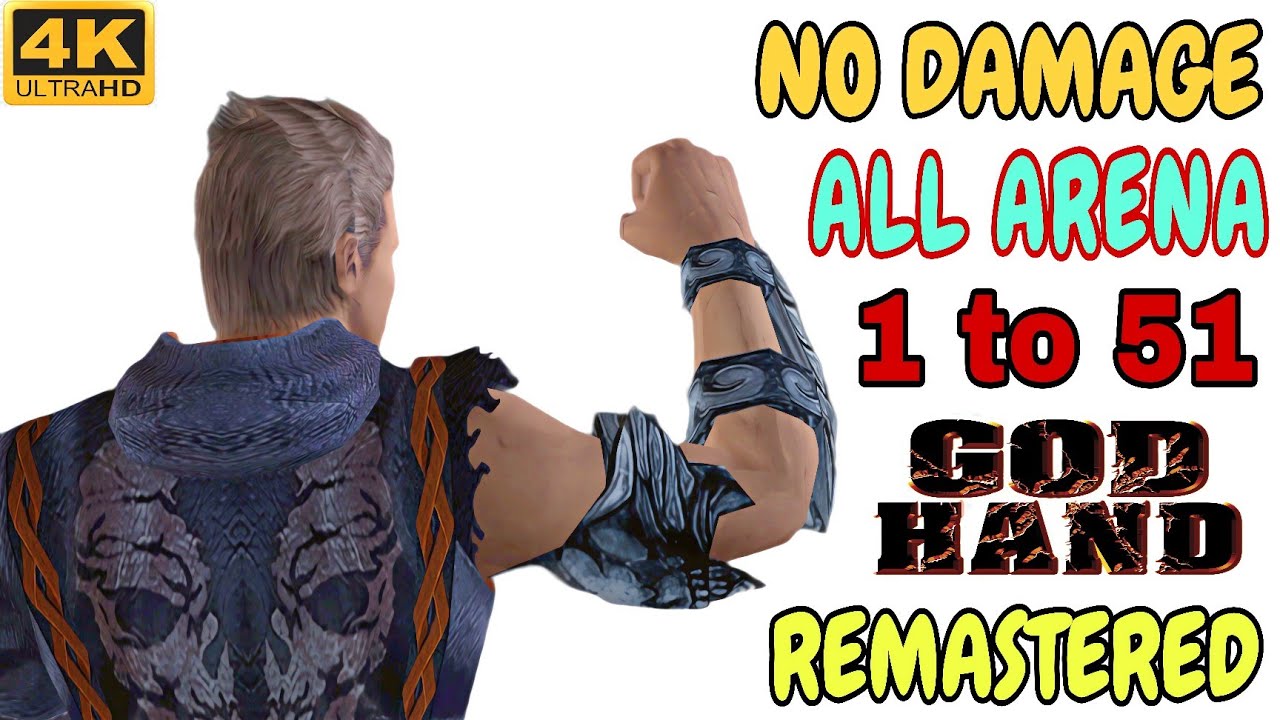 GOD HAND Extreme Fighting Ring All Arena 1-51 All stages (No Damage) 4K 60FPS UHD PCSX2 {PS2}