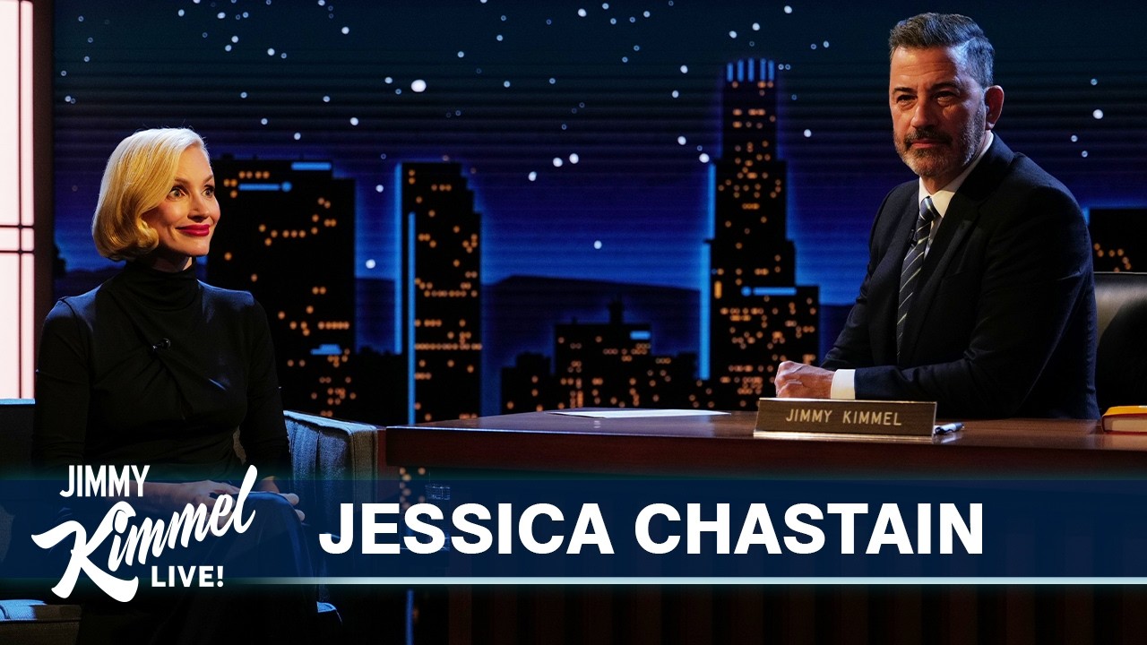 Jessica Chastain Teaches Jimmy Kimmel How to Do the Other Mommy Creepy Smile