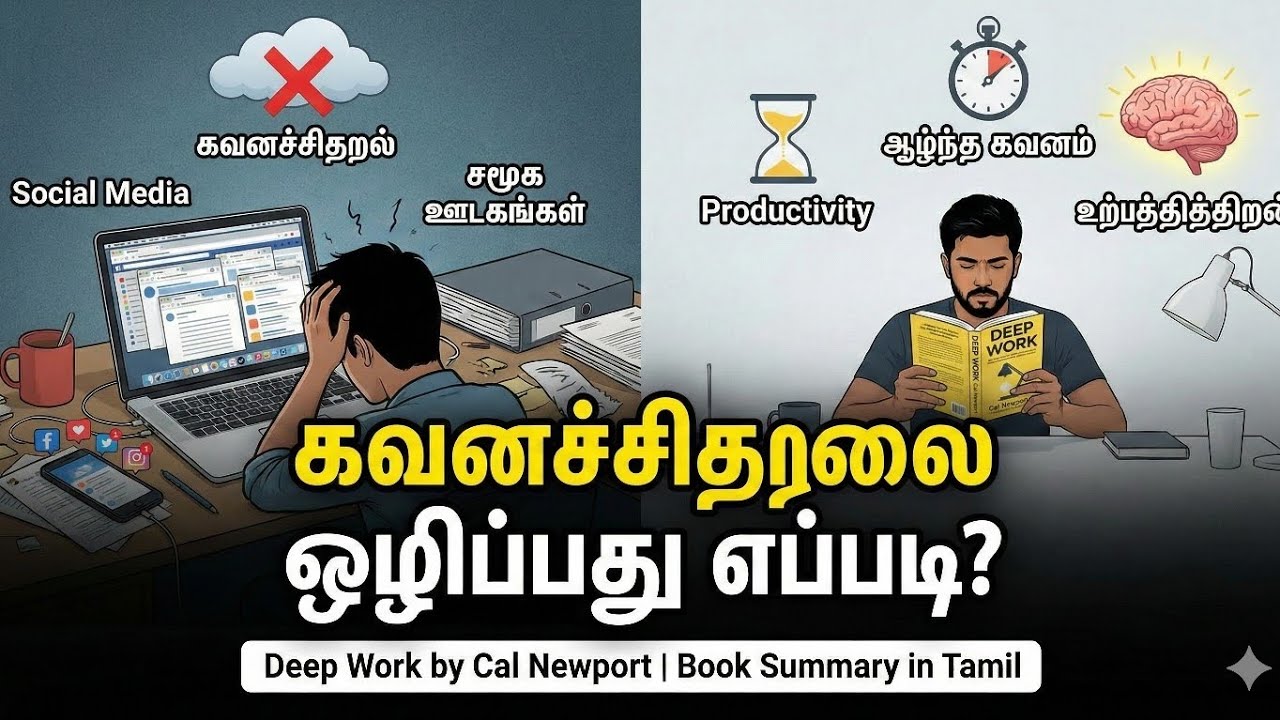 கவனச்சிதறலை ஒழிப்பது எப்படி? | Deep Work by Cal Newport | Book Summary in Tamil