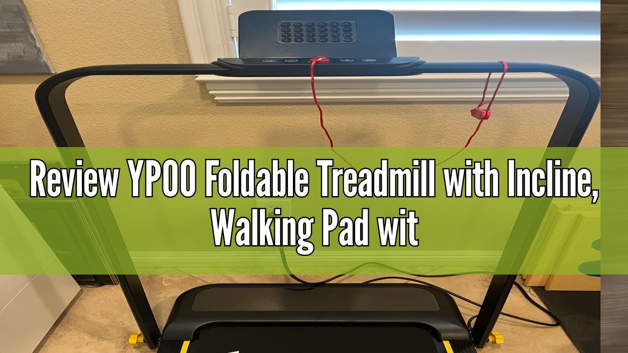 Review YPOO Foldable Treadmill with Incline, Walking Pad with Handle Bar 3 Level Incline, Portable F