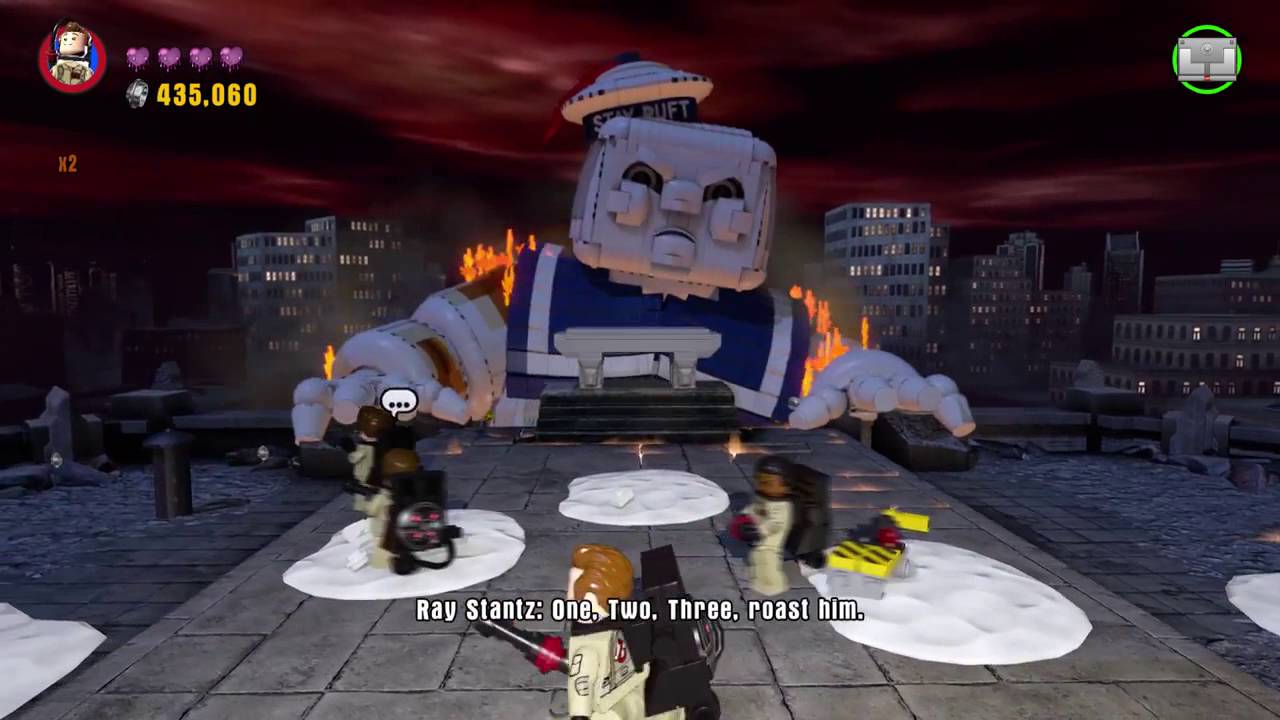 Lego Dimensions - Stay Puft Marshmallow Man boss fight (Face It!)