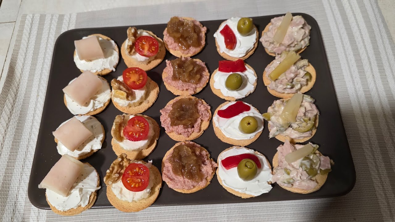 CANAPES  super faciles y ricos,receta super rapida🍅