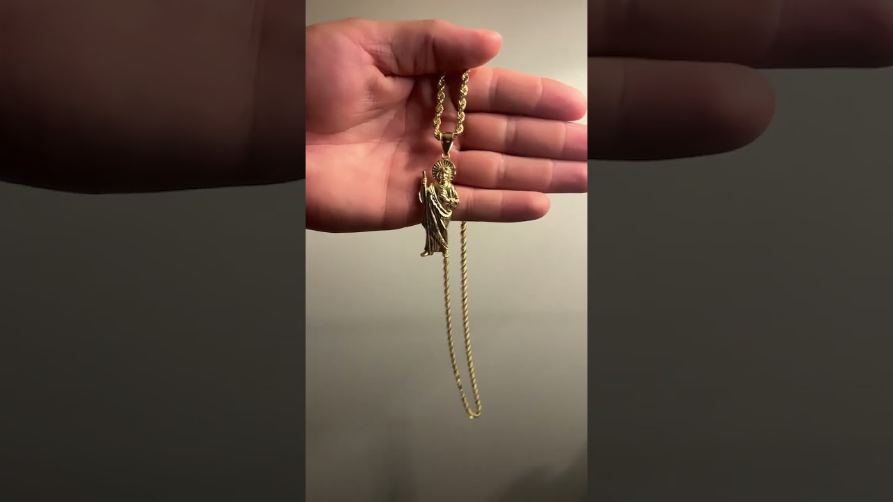 San Judas 14k Gold pendant (Hawaii Rope Chains) #gold #jewelry #hawaiiropechains