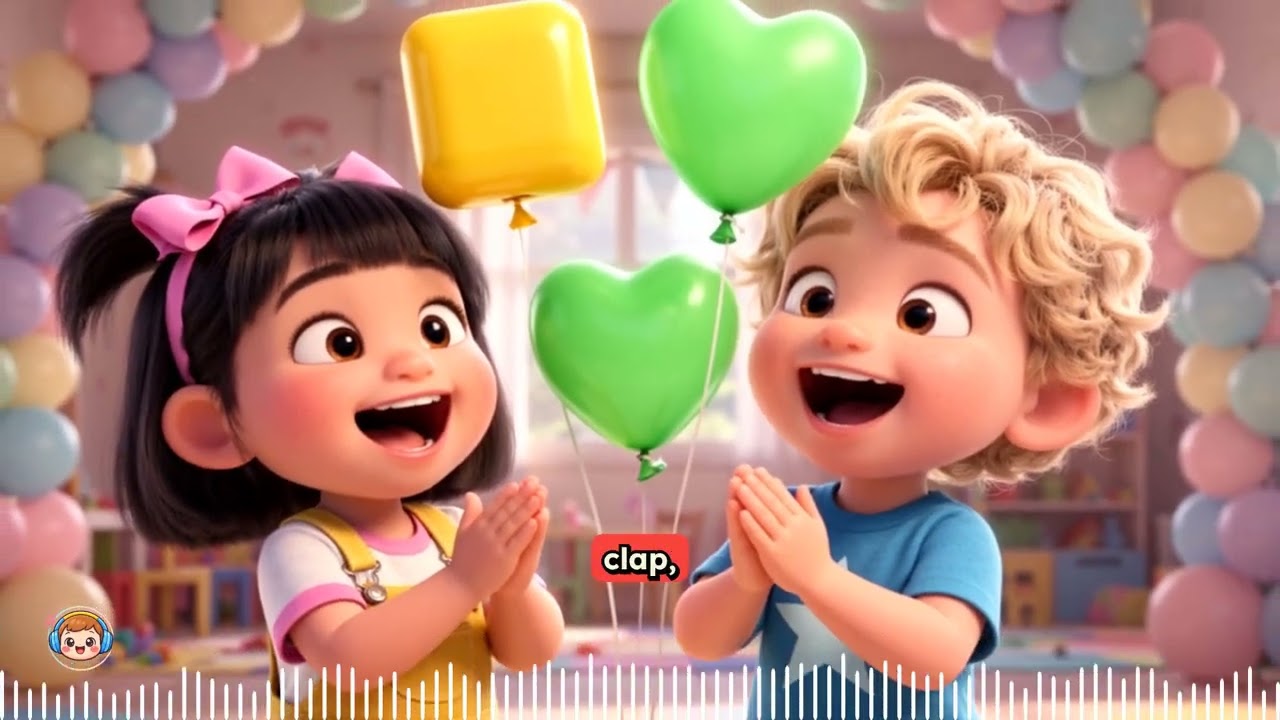 Pop Pop Balloon Song 🎈 | Circle Triangle Square Heart | Preschool Shapes Song