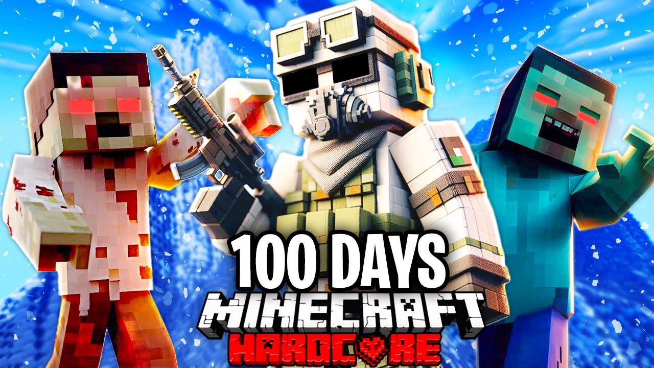 I Survived 100 Days in a WINTER APOCALYPSE in Hardcore Minecraft!
