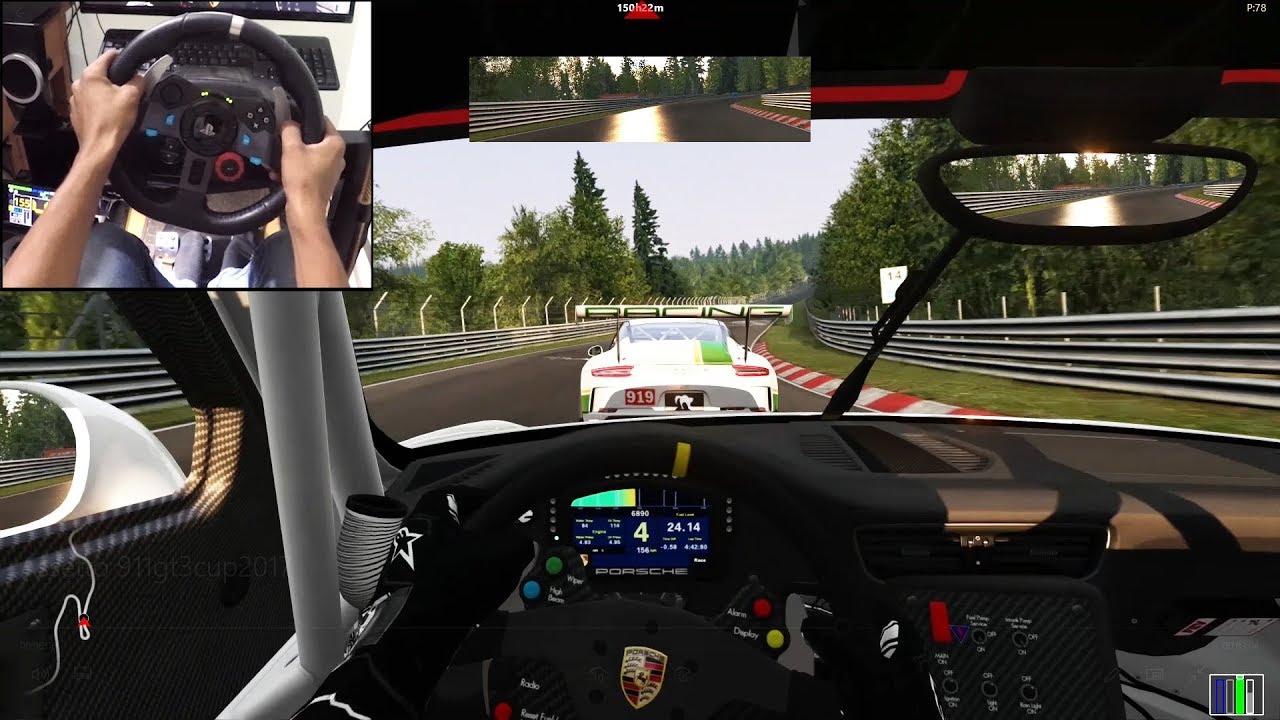 Porsche 911 GT3 Cup - Nordschleife Trackday - Assetto Corsa (Logitech g29) gameplay