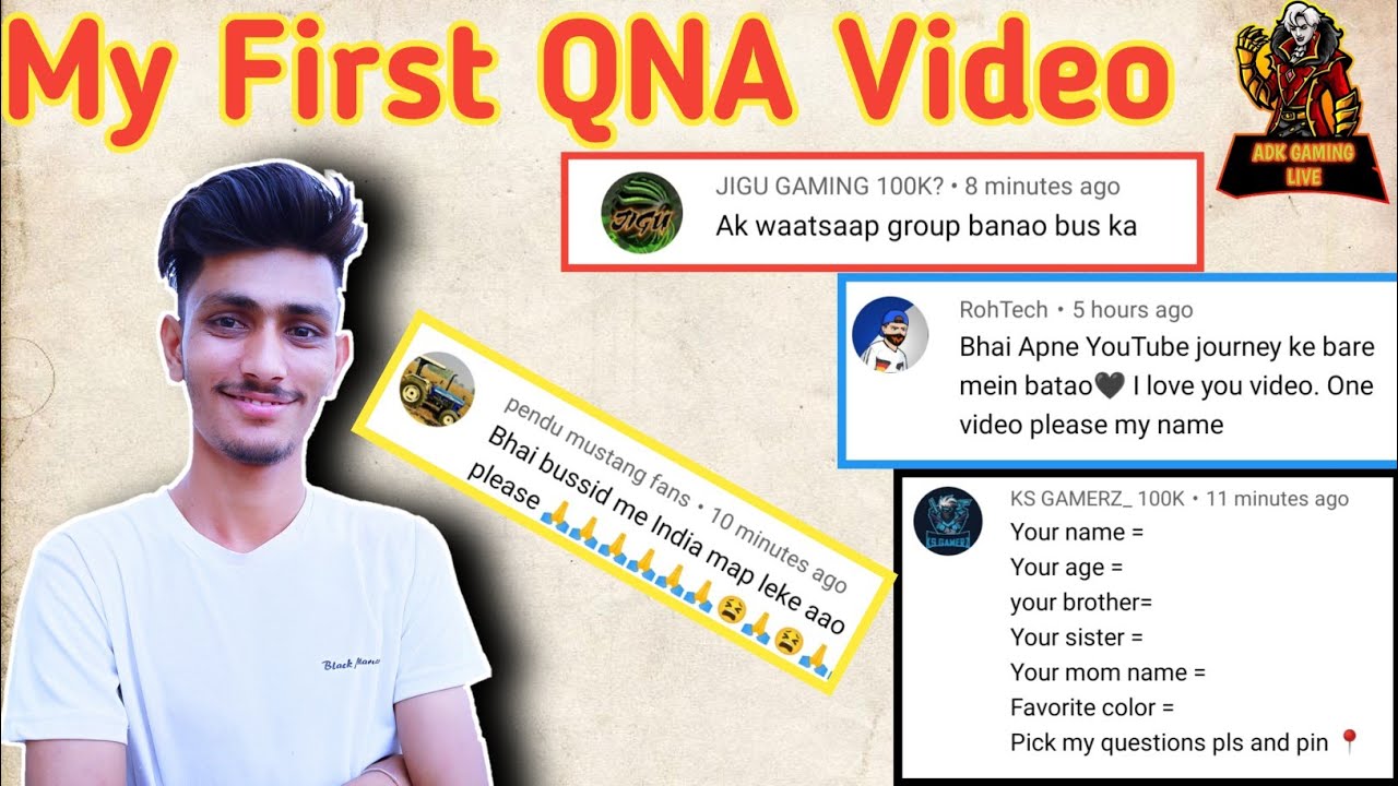 🔴My First QNA Video | QNA Video | ADK Gaming Live First QNA Video | #QNA #QNAVideo
