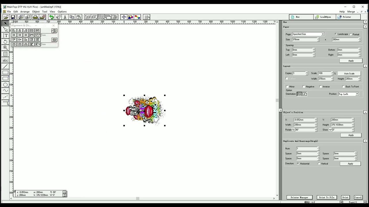 How to set maintop for DTF printing.