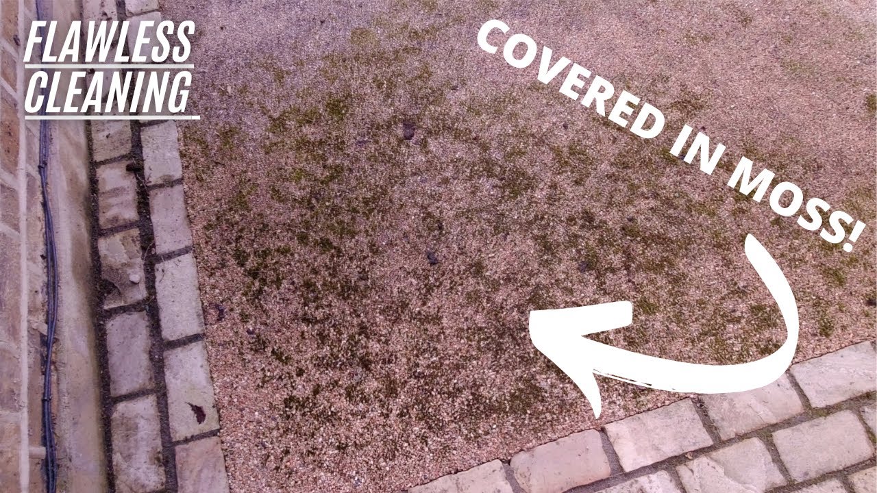 DIRTY DRIVEWAY CLEANING.. Pressure Washing Resin Drive Full Of MOSS