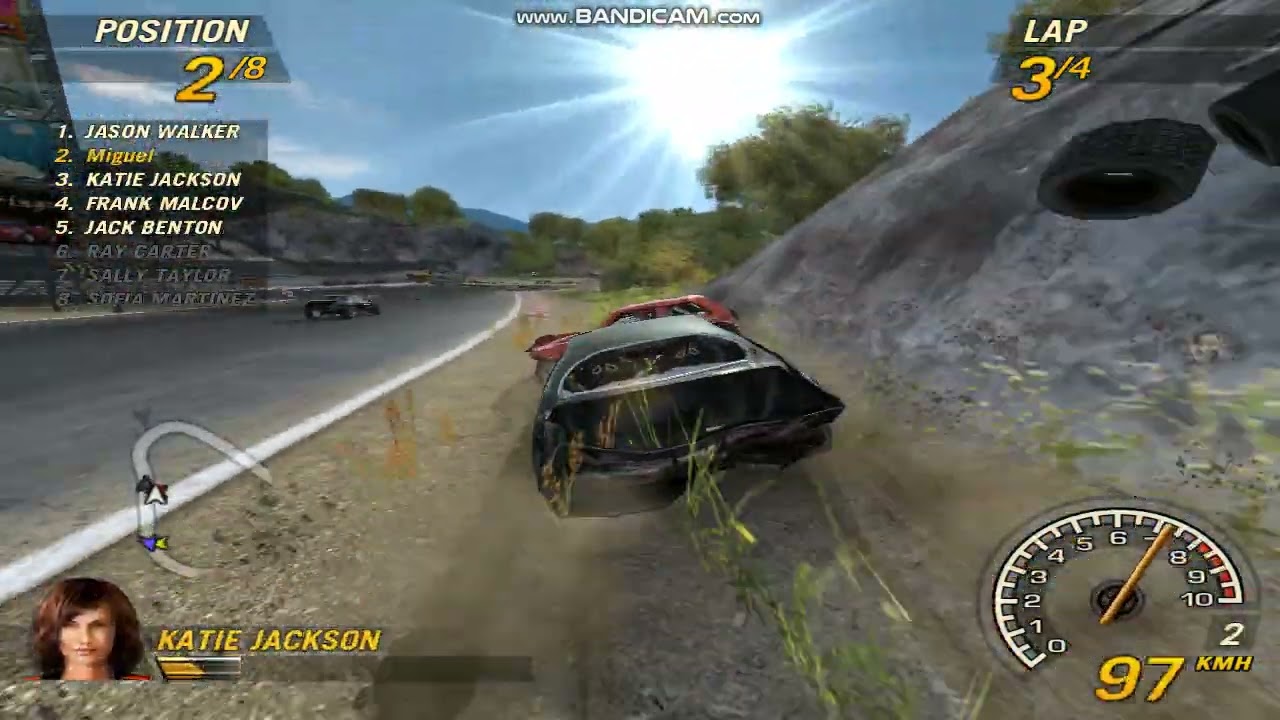 FlatOut2 Riverbay Circuit 1 wreck all players