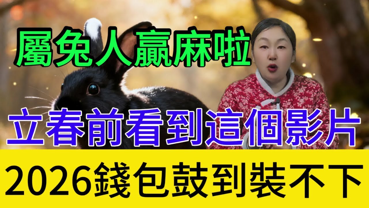 立春啟運財門開，靈兔潤木富貴來！屬兔人2月4日前看到，屬兔人2026財運旺到爆！#運勢 #補財庫旺財氣 #財富 #大錢潮