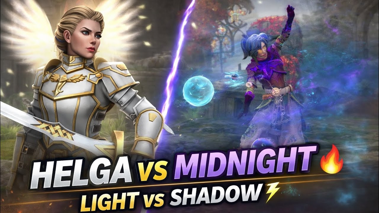 HELGA vs MIDNIGHT 🔥 Light vs Shadow | Shadow Fight 4 Arena Epic Battle