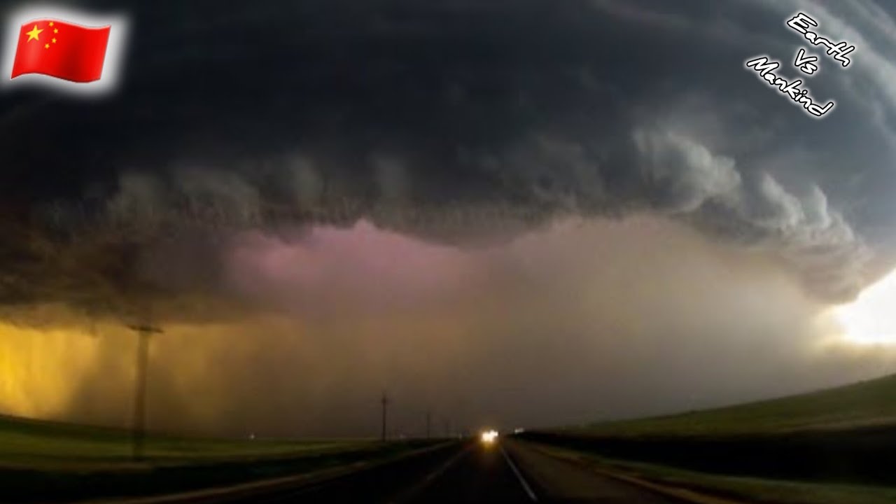 Dramatic footage shows a massive tornado destroying a city in China, bringing it to its knees.