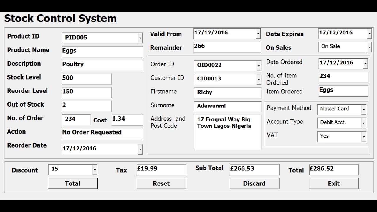 How to Create Stock Control System in Excel Using VBA - Full Tutorial