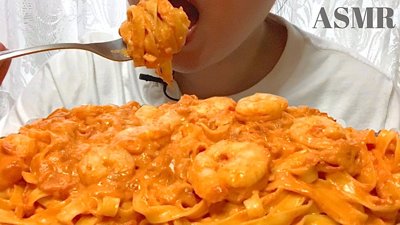 【ASMR】海老クリームパスタ🦐SHRIMP CREAM PASTA Eating sound No talking
