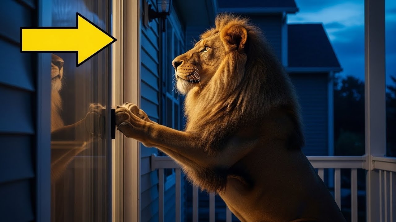 Après la disparition de l’enfant, un lion étrange frappe chaque jour à leur porte — la vérité glace
