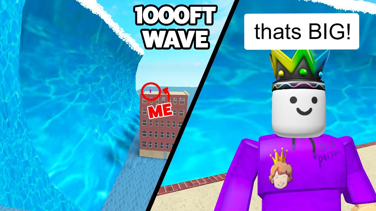 SURVIVING A HUGE 1000FT TSUNAMI! Roblox