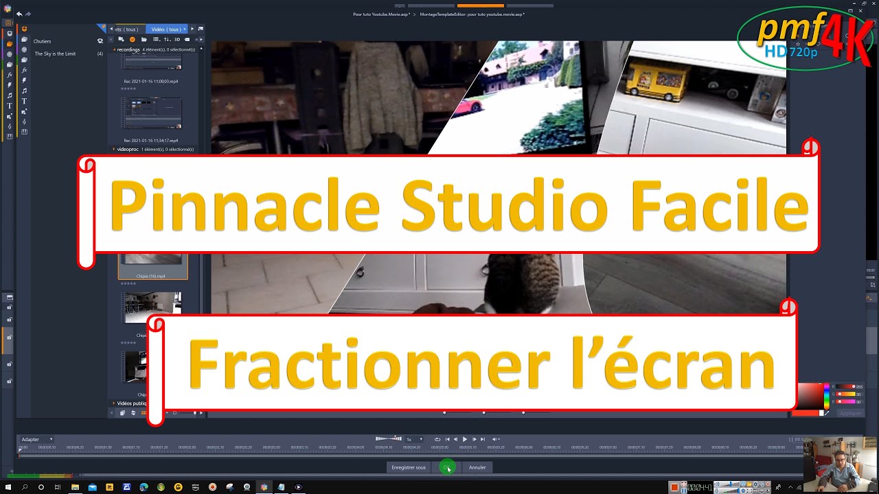 Pinnacle Studio, comment fractionner l'écran avec des vidéos ou photos