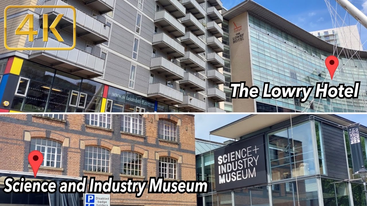 Manchester Walking Tour (4K) - The Lowry to Science & Industry Museum