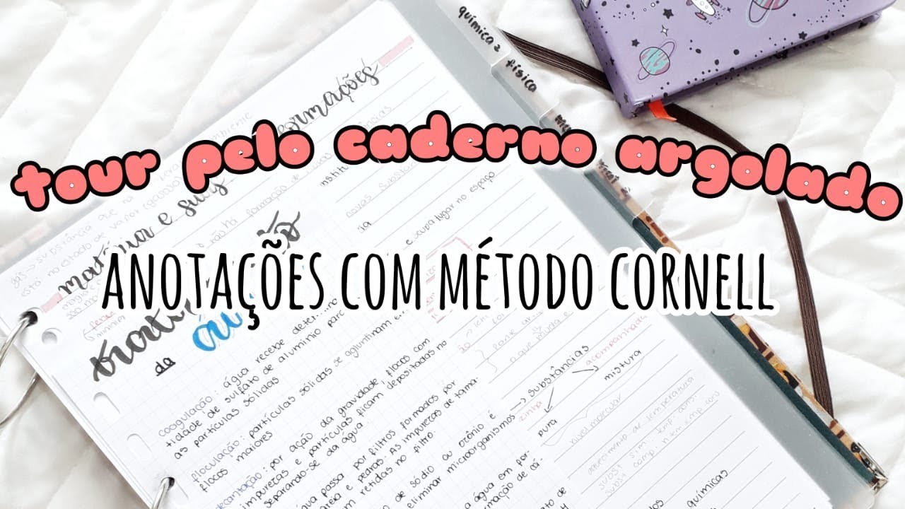 Tour pelo meu caderno argolado/ fichário - Método Cornell | firstpopcorn