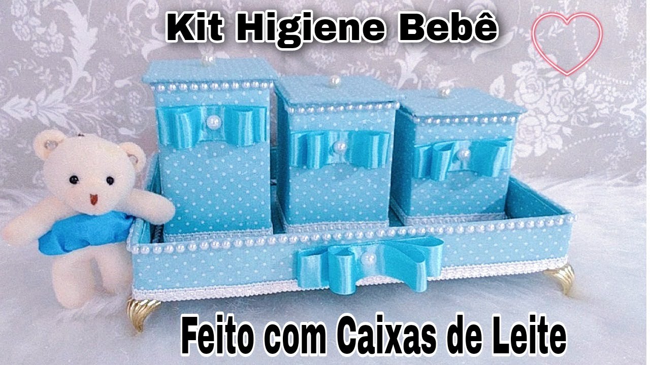 DIY- KIT HIGIENE BEBÊ FEITO COM CAIXAS DE LEITE E CAIXA DE SAPATO | VENDA MUITO 🤑 babykit reutilize