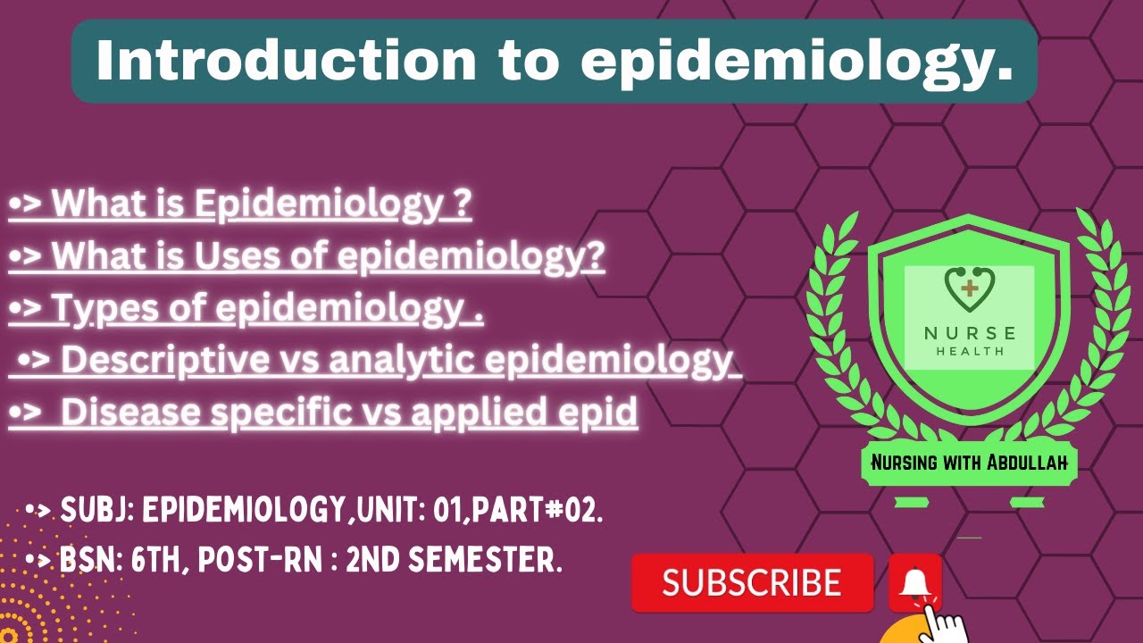 Introduction to epidemiology in urdu| BsN 6th, Post-Rn 2nd | Unit#1,part#2 | epidemiology |